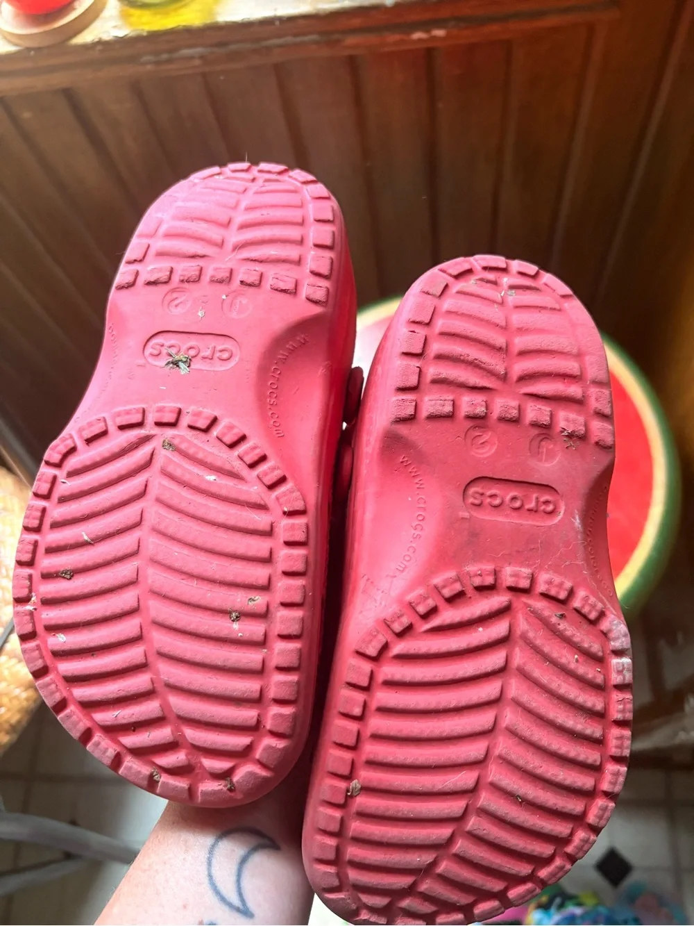 CROCS Kids Bright Red Back-Strap Clogs